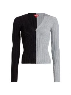 STAUD Shoko Cargo Colorblock Cardigan Tan Black -STAUD popular shop unnamed file 10