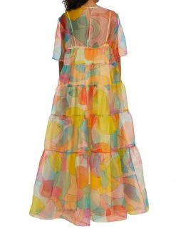 STAUD Hyacinth Tiered Abstract-Print Maxi Dress -STAUD popular shop unnamed file 1000