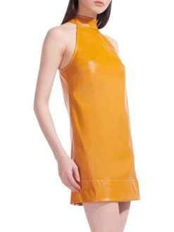 STAUD Sicily Faux Leather Shift Dress -STAUD popular shop unnamed file 1006