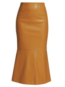 STAUD Lauren Faux Leather Skirt