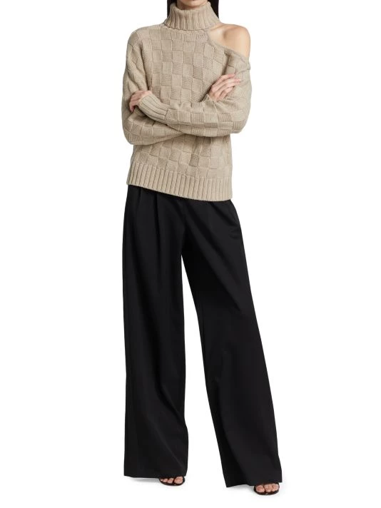 STAUD Rockey Checkered Cold-Shoulder Sweater 4 STAUD Rockey Checkered Cold-Shoulder Sweater - Image 2