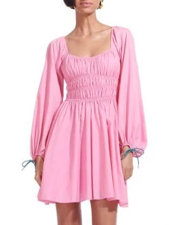 STAUD Bow Fit-&-Flare Mini Dress -STAUD popular shop unnamed file 1048