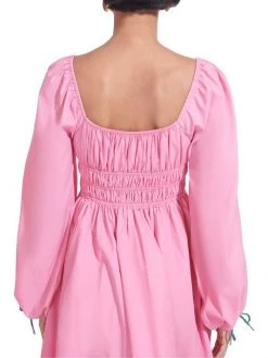 STAUD Bow Fit-&-Flare Mini Dress -STAUD popular shop unnamed file 1049