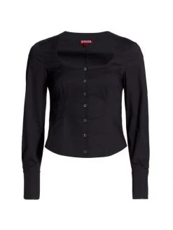 STAUD Landon Poplin Top White -STAUD popular shop unnamed file 1076