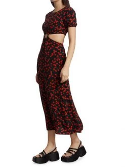 STAUD Calypso Poppy Cut-Out Dress -STAUD popular shop unnamed file 1118