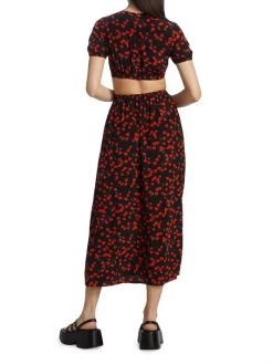 STAUD Calypso Poppy Cut-Out Dress -STAUD popular shop unnamed file 1119