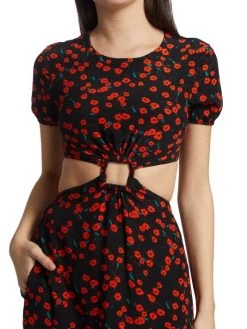 STAUD Calypso Poppy Cut-Out Dress -STAUD popular shop unnamed file 1120