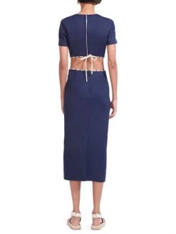 STAUD Matteo Cut-Out Linen Midi Dress -STAUD popular shop unnamed file 1137