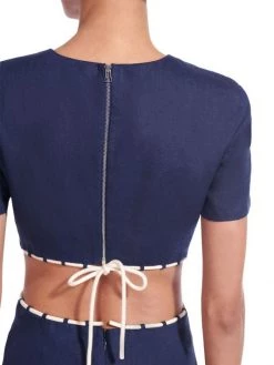 STAUD Matteo Cut-Out Linen Midi Dress -STAUD popular shop unnamed file 1139