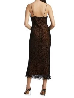 STAUD Clay Leopard Beaded Midi Dress -STAUD popular shop unnamed file 1144