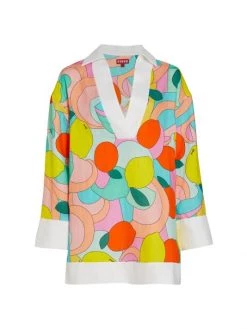 STAUD Enzo Printed Tunic Top