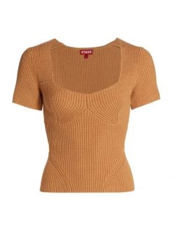 STAUD Buxton Rib-Knit T-Shirt Black -STAUD popular shop unnamed file 116