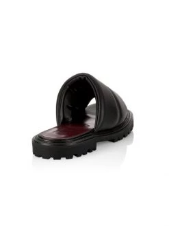 STAUD Astro Padded Vegan Leather Slides Black -STAUD popular shop unnamed file 1178