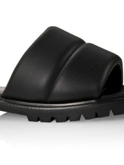 STAUD Astro Padded Vegan Leather Slides Black -STAUD popular shop unnamed file 1181