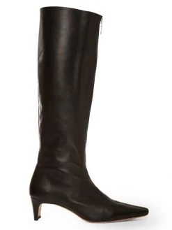 STAUD Valletta Leather Zip-Front Boots