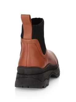 STAUD Bow Lug-Sole Leather Sock Boots Black -STAUD popular shop unnamed file 1239