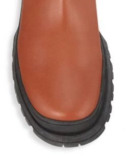 STAUD Bow Lug-Sole Leather Sock Boots Black -STAUD popular shop unnamed file 1240