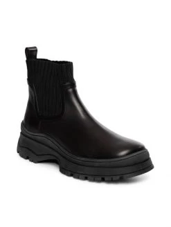 STAUD Bow Lug-Sole Leather Sock Boots Black -STAUD popular shop unnamed file 1243