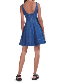 STAUD Wells Denim Mini Dress -STAUD popular shop unnamed file 126
