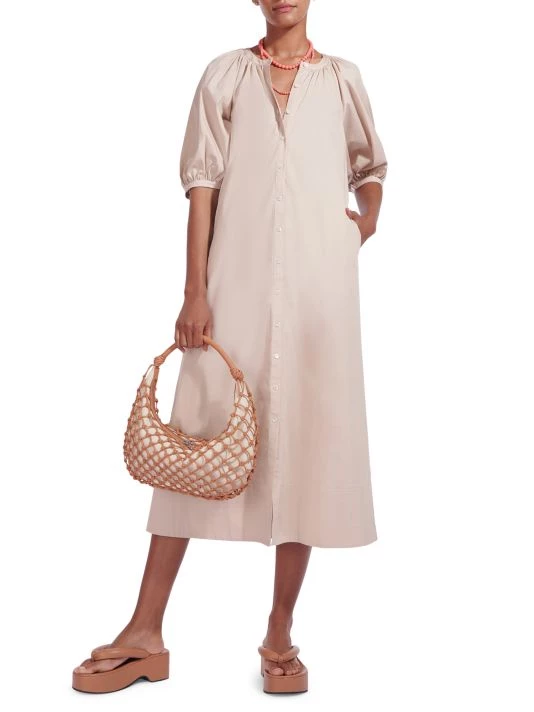 STAUD Vincent Maxi Shirtdress Navy 3 STAUD Vincent Maxi Shirtdress Navy