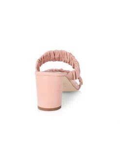 STAUD Frankie Ruched Leather Mules Dark Blush -STAUD popular shop unnamed file 1275