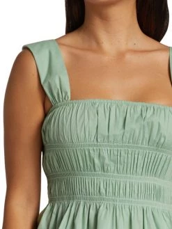 STAUD Ida Smocked Top Tan -STAUD popular shop unnamed file 1298
