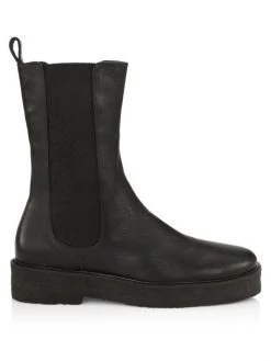 STAUD Palamino Leather Chelsea Boots Mahogany Black