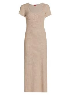 STAUD Camden Rib-Knit Dress Black