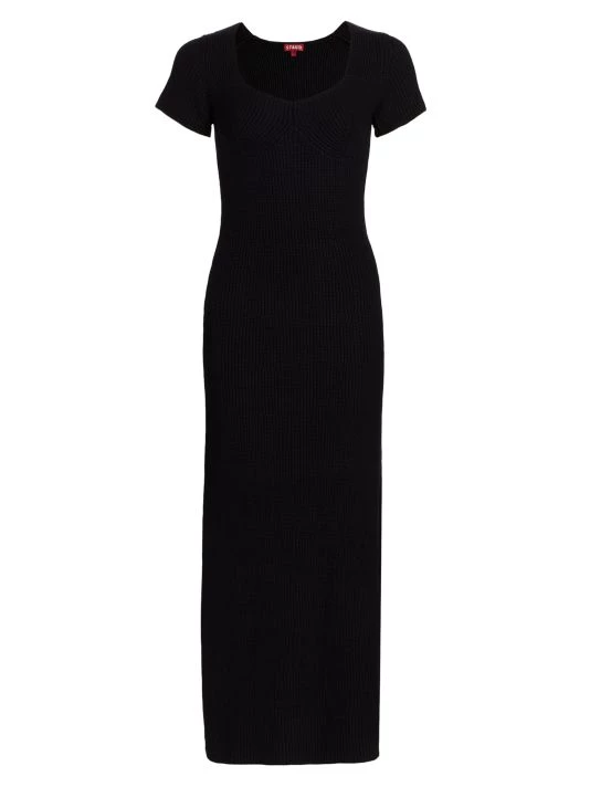STAUD Camden Rib-Knit Dress Black 5 STAUD Camden Rib-Knit Dress Black - Image 3