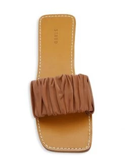 STAUD Nina Ruched Leather Sandals -STAUD popular shop unnamed file 160
