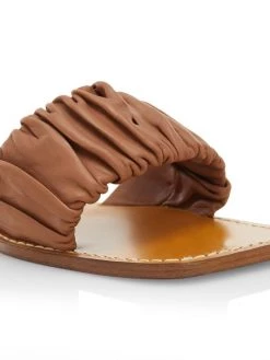 STAUD Nina Ruched Leather Sandals -STAUD popular shop unnamed file 161