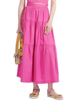 STAUD Sea Tiered Midi-Skirt Peony -STAUD popular shop unnamed file 17