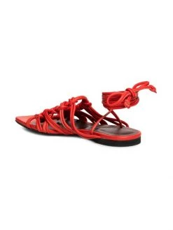 STAUD Adeline Leather Lace-Up Sandals -STAUD popular shop unnamed file 178