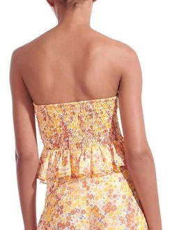 STAUD Bernadette Smocked Strapless Top -STAUD popular shop unnamed file 199