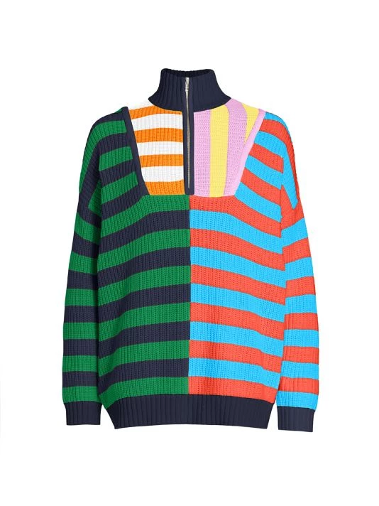 STAUD Hampton Colorblocked Sweater Cabana Stripe 3 STAUD Hampton Colorblocked Sweater Cabana Stripe