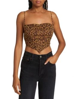 STAUD Leonie Leopard-Print Crop Top -STAUD popular shop unnamed file 219