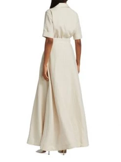 STAUD Millie Belted Linen Maxi Dress -STAUD popular shop unnamed file 228