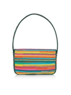 STAUD Tommy Beaded Sunset Stripe Shoulder Bag