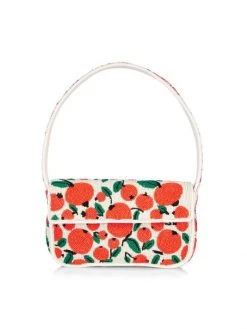 STAUD Tommy Beaded Oranges Shoulder Bag