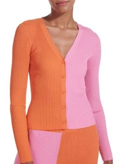 STAUD Shoko Cargo Colorblock Cardigan Tan Black -STAUD popular shop unnamed file 3