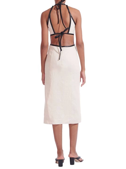 STAUD Delmore Cutout Linen Midi-Dress 7 STAUD Delmore Cutout Linen Midi-Dress - Image 5