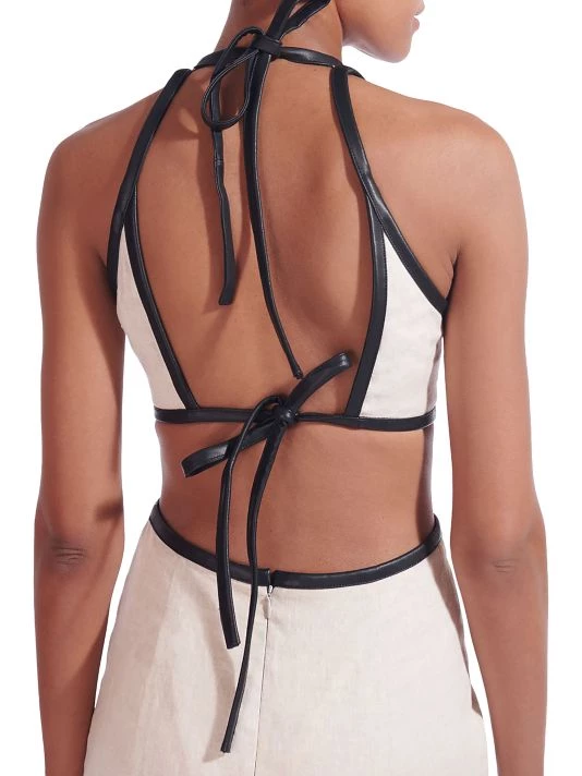 STAUD Delmore Cutout Linen Midi-Dress 9 STAUD Delmore Cutout Linen Midi-Dress - Image 7