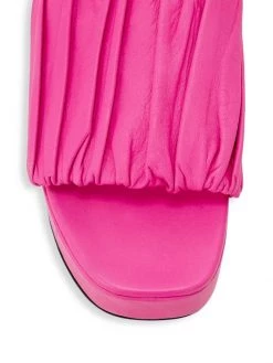 STAUD Nina Ruched Leather Platform Sandals -STAUD popular shop unnamed file 314