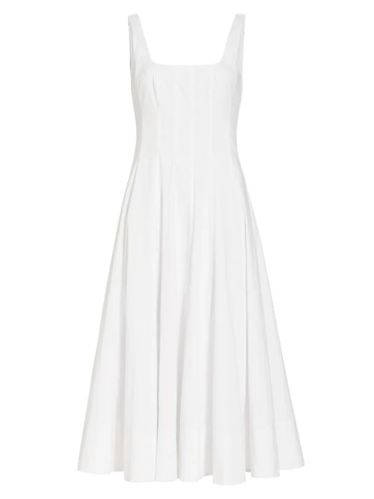 STAUD Wells Poplin Midi-Dress Rosebud 3 STAUD Wells Poplin Midi-Dress Rosebud