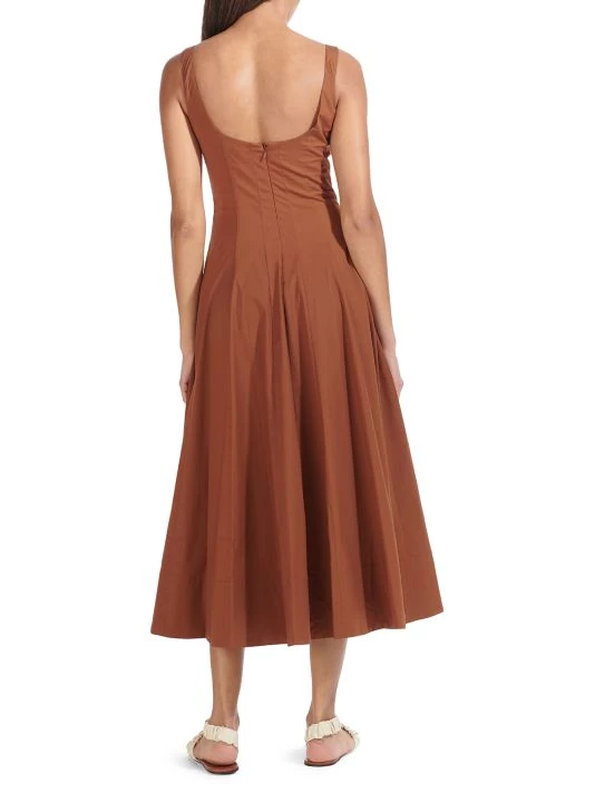 STAUD Wells Poplin Midi-Dress Rosebud 6 STAUD Wells Poplin Midi-Dress Rosebud - Image 4