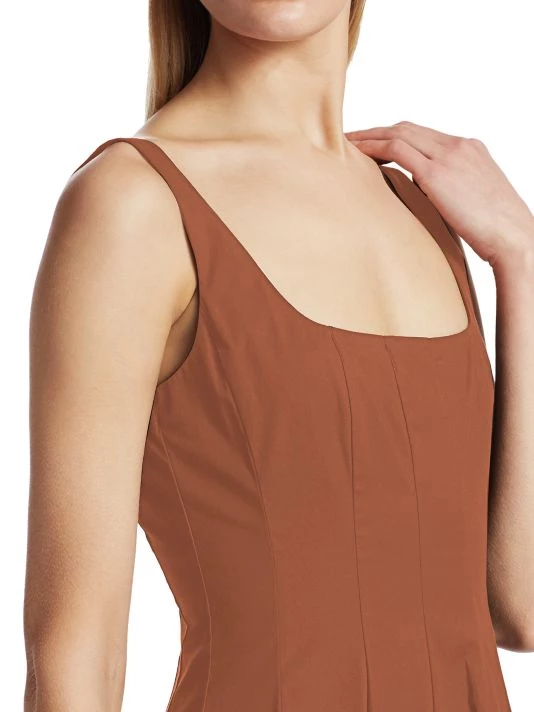 STAUD Wells Poplin Midi-Dress Rosebud 7 STAUD Wells Poplin Midi-Dress Rosebud - Image 5