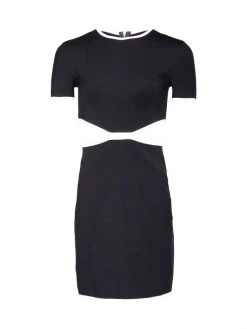 STAUD Fig Contrast-Trim Minidress