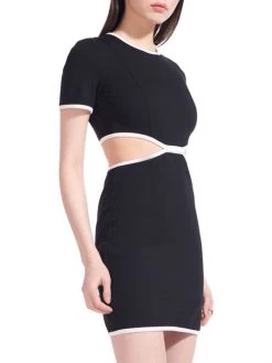 STAUD Fig Contrast-Trim Minidress -STAUD popular shop unnamed file 384