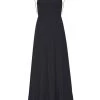 STAUD Landry Shoulder-Tie Smocked Maxi Dress Black -STAUD popular shop unnamed file 412