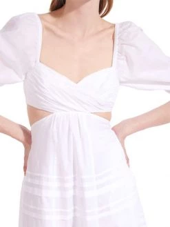 STAUD Carina Cutout Pintuck Midi-Dress -STAUD popular shop unnamed file 430